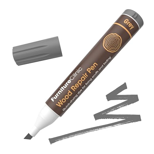 Furniture Clinic Wood Repair Pen - Scratch Repair - Quick Drying - Furniture Touch-Up Marker - for All Types of Wood (Grey)