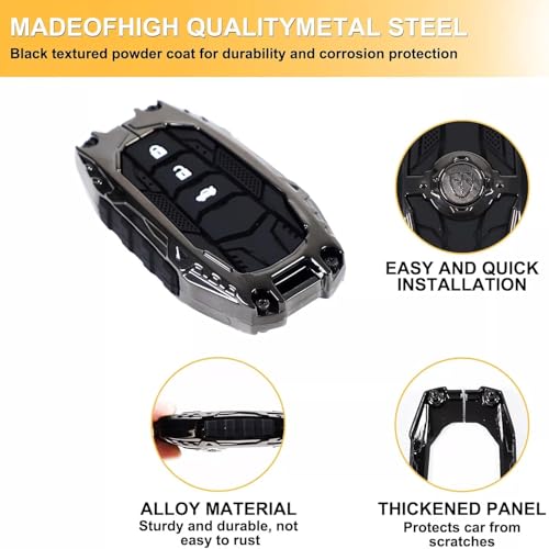 Image of BKN Luxury Metal Silicon Transformer Waterproof Car Key Cover with Keychain & Full Protection Compatible with MG ZS EV Electric | Astor | 3 Button Smart Car Key Cover Shell