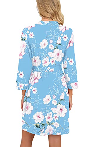 PrinStory Women Kimono Robes Short Lightweight Robe Soft Knit Sleepwear Casual Knit Bathrobe Ladies Loungewear - Image 6