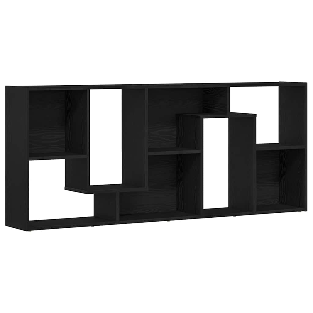 Regał na książki o wyglądzie czarnego dębu, 67 x 24 x 161 cm, materiał drewnopochodny z systemem zygzaków, regał stojący i ścianka działowa, do salonu, gabinetu, sypialni, korytarza, nie