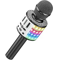 Wireless Microphone with Lights, Karaoke Bluetooth Microphone for Kids Adults, Portable Toy Karaoke Mic Speaker Machine, Home KTV Player Support Phone/Pad/TV for Party Singing, Boys Girls Best Gifts