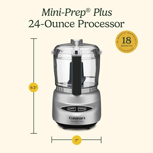 Cuisinart Mini-Prep Plus Food Processor, 24-Ounce Mini Food Processor to Chop Herbs, Vegetables, and Hard Cheese, 24-Ounce Work Bowl, Reversible Stainless Steel Blade, DLC-2A, White - Image 4
