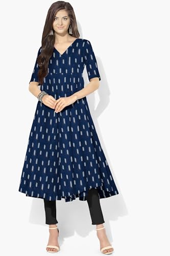 Image of Cotton Pochampally ikat unstitched blouse, Kurthi, long frock fabric material for women (1 meter, 2 meters & 3 meters)