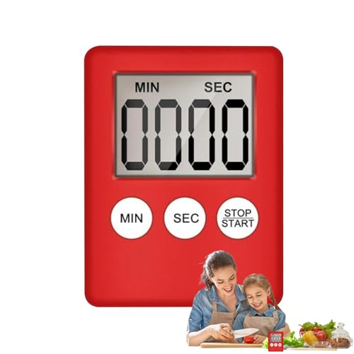 Temporizador de cocina para hornear – Temporizador de ducha | Pantalla grande con alarma de sonido potente e imán, herramienta de cronometraje para casa, trabajo, gimnasio y estudio