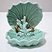 Mittelmeer Shell keramischen Ring Schmuck-Dekor-Teller-Organisator Schmuckständer Ketten Halter Ohrringe Tablett for Kommoden, Nacht, Schlafzimmer, Wohnzimmer, Badezimmer, Blau (Farbe : Blau)