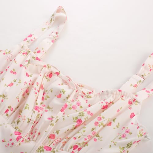 Image of Scarlet Darkness Floral Mini Corset Dress for Women Teen 2026 Summer Spring Flowy A-Line Sundress with Pockets