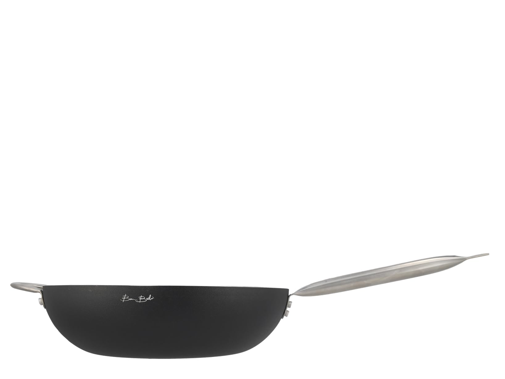 H&H by Bruno Barbieri Wok MasterPlus 32 cm, Alluminio con Rivestimento Antiaderente, Induzione, Nero