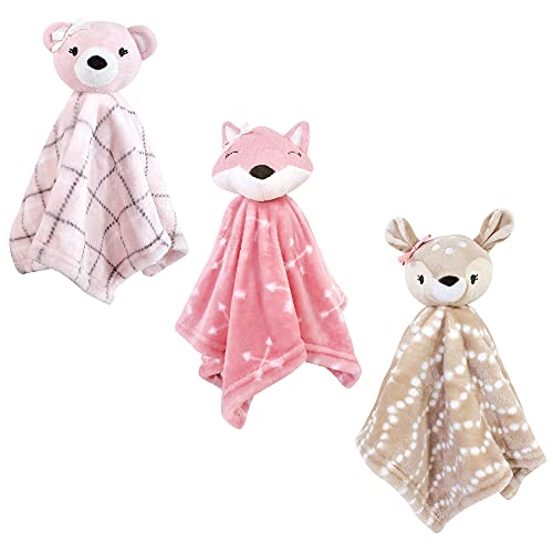 Image of Hudson Baby Unisex Baby Animal Face Security Blanket, Woodland, One Size