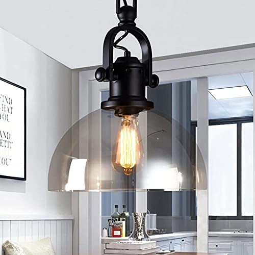 Lámpara de araña de cristal E27 retro con cadena ajustable para comedor 5