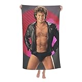 David Star Hasselhoff Strandtuch, sandfreies Mikrofasertuch, ultraweich, schnell trocknend, große Größe, Pooltuch, saugfähiges Handtuch für Erwachsene und Kinder, Outdoor, Badezimmer, Schwimmen, 132 x