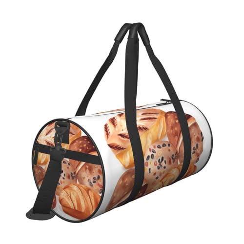 Painted Bread Duffle Bag for Men Women - Carry on Overnight Bag Travel Duffel Tote Bags Yoga Gym Bags Waterproof Weekender Bag Large Luggage Bag with Adjustable Strap2