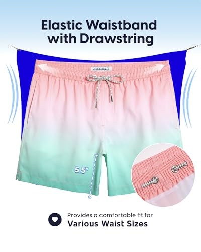 Image of maamgic Mens Swim Trunks 5 Inch with Mesh Lining, Quick Dry Mens Bathing Suit, Swim Shorts for Swimming and Beach