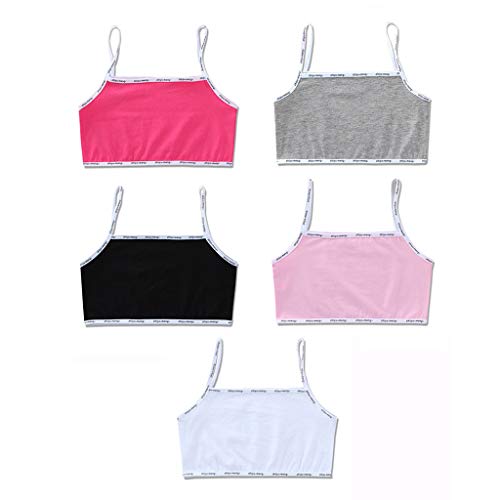 angwang Sutiã para meninas jovens, 5 peças/lote para meninas de 8 a 16 anos de algodão, roupa íntima