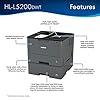 Brother Monochrome Laser Printer, HL-L5200DWT, Duplex Printing, Wireless Networking, Dual Paper Trays, Mobile Printing, Amazon Dash Replenishment Ready