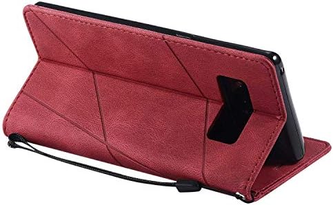 Galaxy Note 8 Case, SONWO Premium Leather Flip Wallet Case Magnetic Closure Card Slots Kickstand Phone Case for Samsung Galaxy Note 8, Red