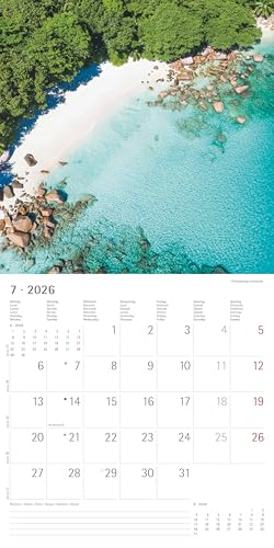 Alpha Edition - Summer Dreams Kalender 2026 – Wandkalender & Bildkalender 30x30 cm (30x60 cm geöffnet) mit traumhaften Strand- und Meeresmotiven, für Urlaubsfans & Reiseliebhaber