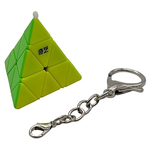 Image of Hawkister QiYi Mini Pyraminx Keychain Cube Stickerless 4.5CM Keyring Magic Cube Puzzle