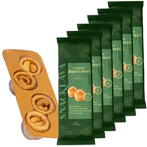 Snacklava Cashew Bird's Nest - 6 Pack (24 Pieces per Pack) - No Artificial Ingredients, Colors or Preservatives - Premium Handmade Pastries