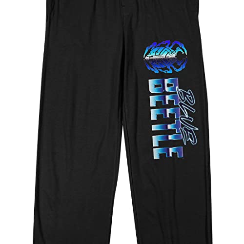 Bioworld Blue Beetle Chrome Logo Men's Black Sleep Pajama Pants2