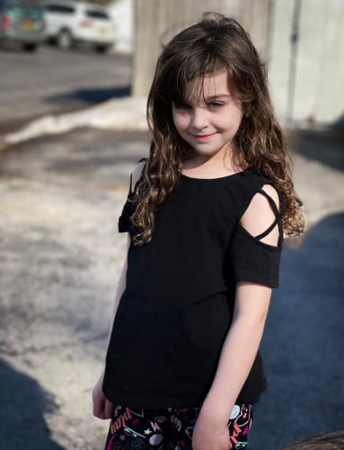 Greatchy Girls Shirts Summer Cute Classic Fit Cold Shoulder Short Sleeve Plain Cotton Crew Neck T-Shirt Tee Tops Blouse #TOP4