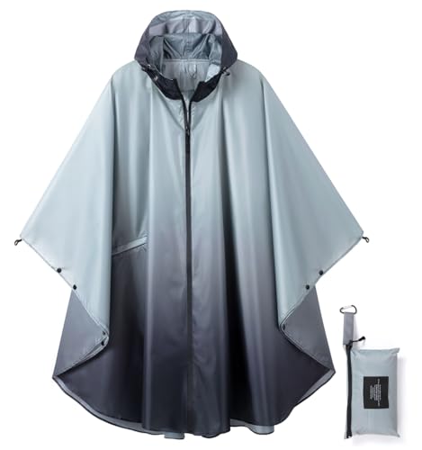 Image of salamra Rain Poncho Jacket - Hooded Waterproof Raincoat with Pocket for Women Men Adults