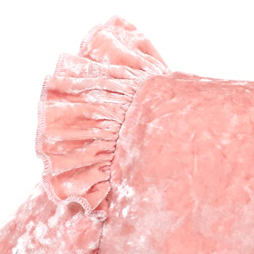 Flofallzique Little Girls Party Dress Long Sleeves Pink Ruffle Tulle Toddler Velvet Dress For Birthday Party (2, Dusty Pink) #TOP5