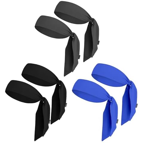 OutdoorEssentials Tie Headband for Women & Men - Ninja Head Tie for Running, Basketball, Football & Athletics, Cooling Headband - Black/Gray/Navy, OSFM Cover