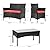 Pazidom Outdoor Wicker Patio Furniture Sets 4 Pieces Bistro Rattan Furniture Outdoor Sofa Conversation Bistro Sets, Bench Seat Two Rattan Chairs One Glass Top Table for Yard Porch Backyard (Red)