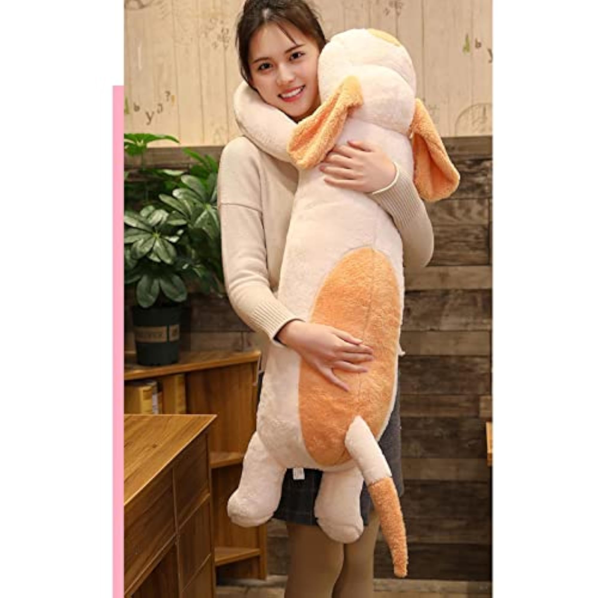 Soft Strip Dog Long Plush Pillow for Comfortable Sleeping