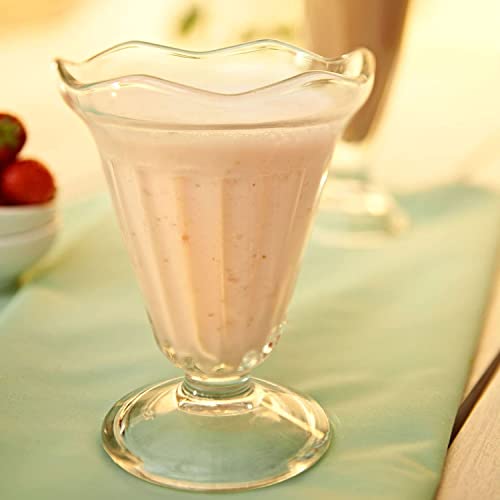 Image of MARTVIA 300ML Ice Cream Glasses Cups Dishes for Desserts, Milkshake,Fruit and Pudding Glass Serving Bowls, Perfect for Home, Restaurants and Parties Dishwasher Safe (Crystal Cups, Set of 2)