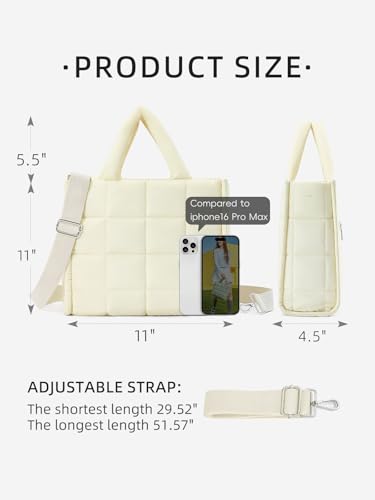 Image of WESTBRONCO Puffer Crossbody Bags for Women Quilted Tote Bag Puffy Weekender Overnight Bag Nylon Shoulder Handbag