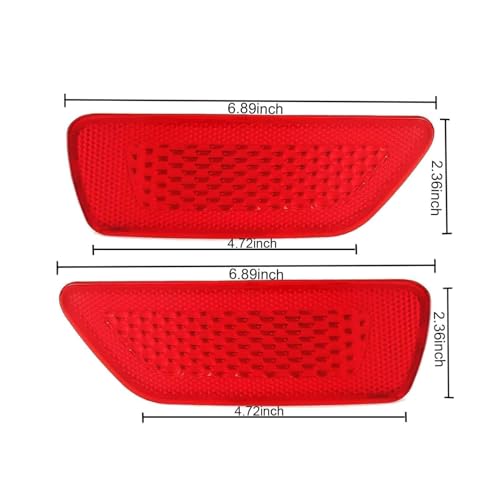 Image of Pair Left & Right Red Rear Bumper Reflector Light Compatible with Grand Cherokee 2012-2018 Compass 2011-2017 Journey 2012-2020 57010720AC 57010721AC