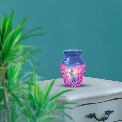 Image of Rabbit Urn - Miniature Urn for Human Ashes - 3 Inch - Pack of 1 - Burial Decorative for Mom & Dad - Keepsakes Urns for Ashes - Memorial Urns for Male & Female