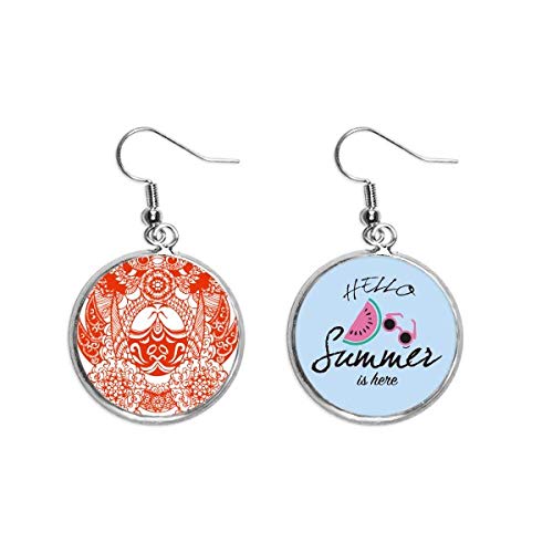 Pendientes de sandía y ópera de Pekín para el lóbulo