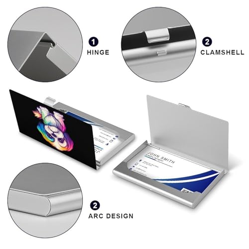 Colorful Shih Tzu Business Card Case Pocket Card Holder Slim Card Wallet for Men Women3