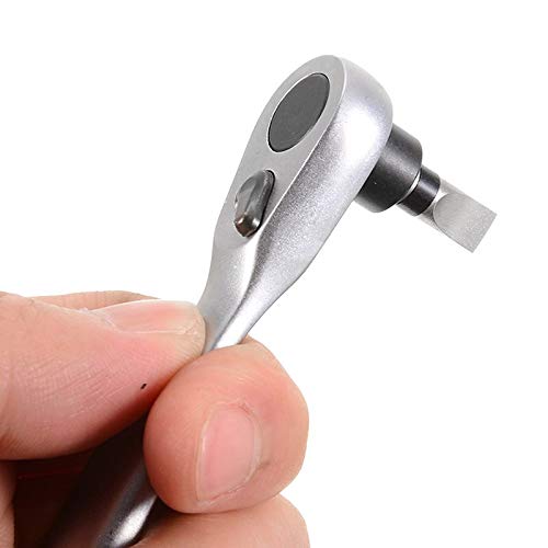 ROCKBROS Mini-ratelsleutel met 10 bits 1/4 inch ratelkast, reparatiegereedschapsset met bandsleutel, fiets, multitool met magnetische bits, ratelset voor onderweg, MTB