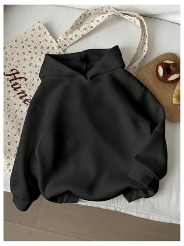 OYOANGLE Girl's Bow Leopard Print Oversized Hoodie Long Sleeve Hooded Sweatshirts Pullover Tops2