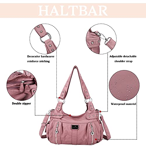 Image of Angel Kiss Large Purses and Handbags for Women Washed Faux Leather Crossbody Hobo Satchel Shoulder Handbag Tote Purse