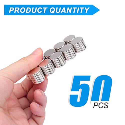 Image of TRYMAG Small Neodymium Fridge Magnets, 50Pcs Refrigerator Magnet 15x3mm | Round Rare Earth Multi-Use Tiny Magnets for 3D Printing, Office,Whiteboard, Crafts, School