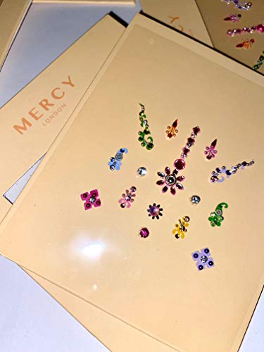 Floral Colour Bindi ✮ Crystal Indian Bindi Face Jewels Gold Multi Packet