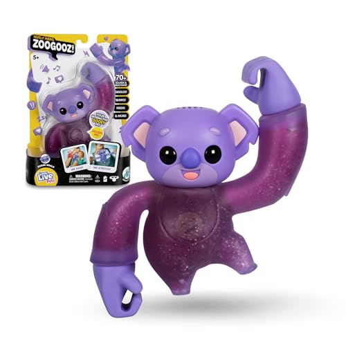 Little Live Pets - Hug n’ Hang Zoogooz Koom Koala, Mascota blandita y elástica, +70 Sonidos y reacciones, 3 Diferentes para coleccionar, Amuleto Escondido, para niños de 2 años+, Famosa (LP400200)