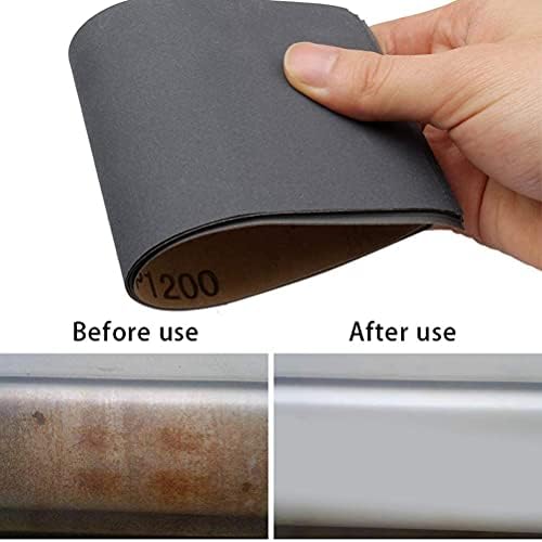 Wet Dry Sandpaper, Waterproof 120/240/400/600/800/1500/2000/3000 Sand Paper Sheet for Wood Metal Polishing Automotive Polishing (16 Pcs) - 4