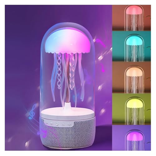 Image of One94Store Jellyfish Lamp Bluetooth Speaker - 7-Color Changing LED Night Light with Floating Jellyfish Effect, Smart Wireless Speaker, 1500mAh Rechargeable Battery