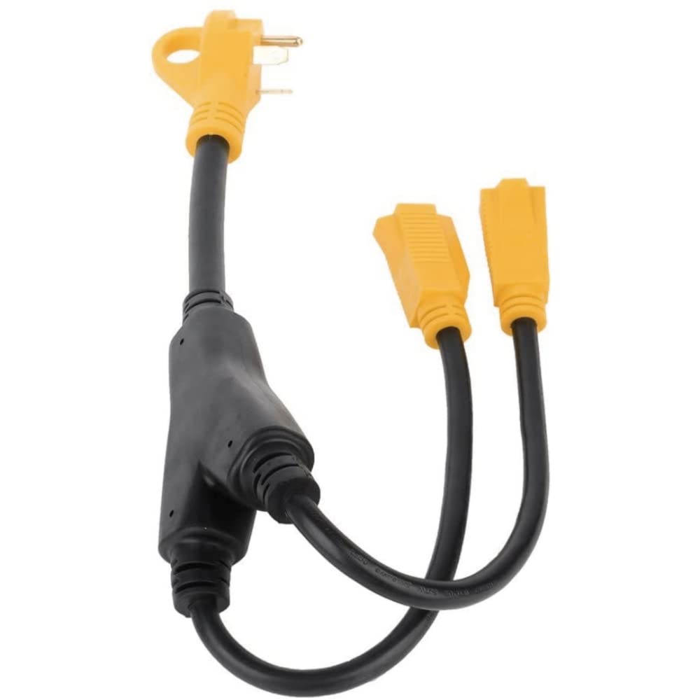 Adaptateur d'alimentation pour camping-car en Y Split 30 mâle vers (2) 15 connecteurs femelles