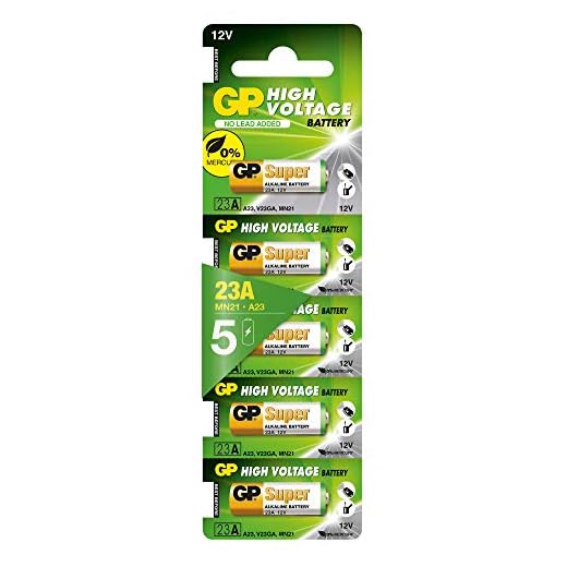 GP-batterier alkaliska högspänningsbatterier 12V batteri 23A 5 Pack Chrome/Black/Red