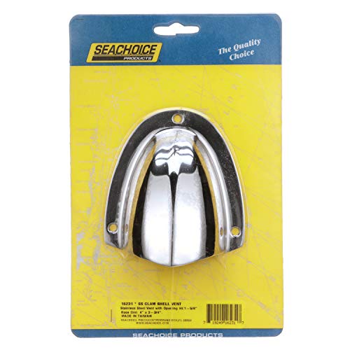 Seachoice Clam Shell Vent, 3-3/4 In. X 3-3/4 In, Stainless Steel #TOP4