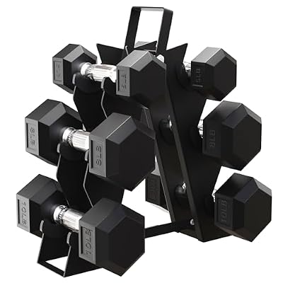 BalanceFrom Premium Rubber Encased Hex Dumbbell Sets, 46LBS Set, 60LBS Set, 100LBS Set