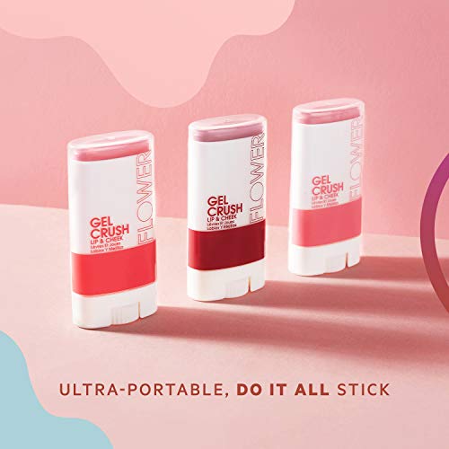 Flower Beauty Lip & Cheek Gel Crush | Cream Blush And Lips Tint In One Portable Multistick | Hydrating Burst Of Color | (Blackberry) #TOP4