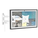 ITSHOM Wall Mount Compatible with Echo Show 15 (1st, 2nd Gen)/21, Rotate 360 Degrees, Tilt Up Down, Swivel Side to Side, Extend up to 17" from Wall(White)