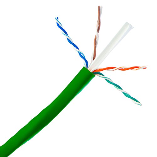 Offex Cat6a Bulk Ethernet Cable, 10 gig Solid, UTP, 500Mhz, 23 AWG, Spool, Green - 1000 Foot